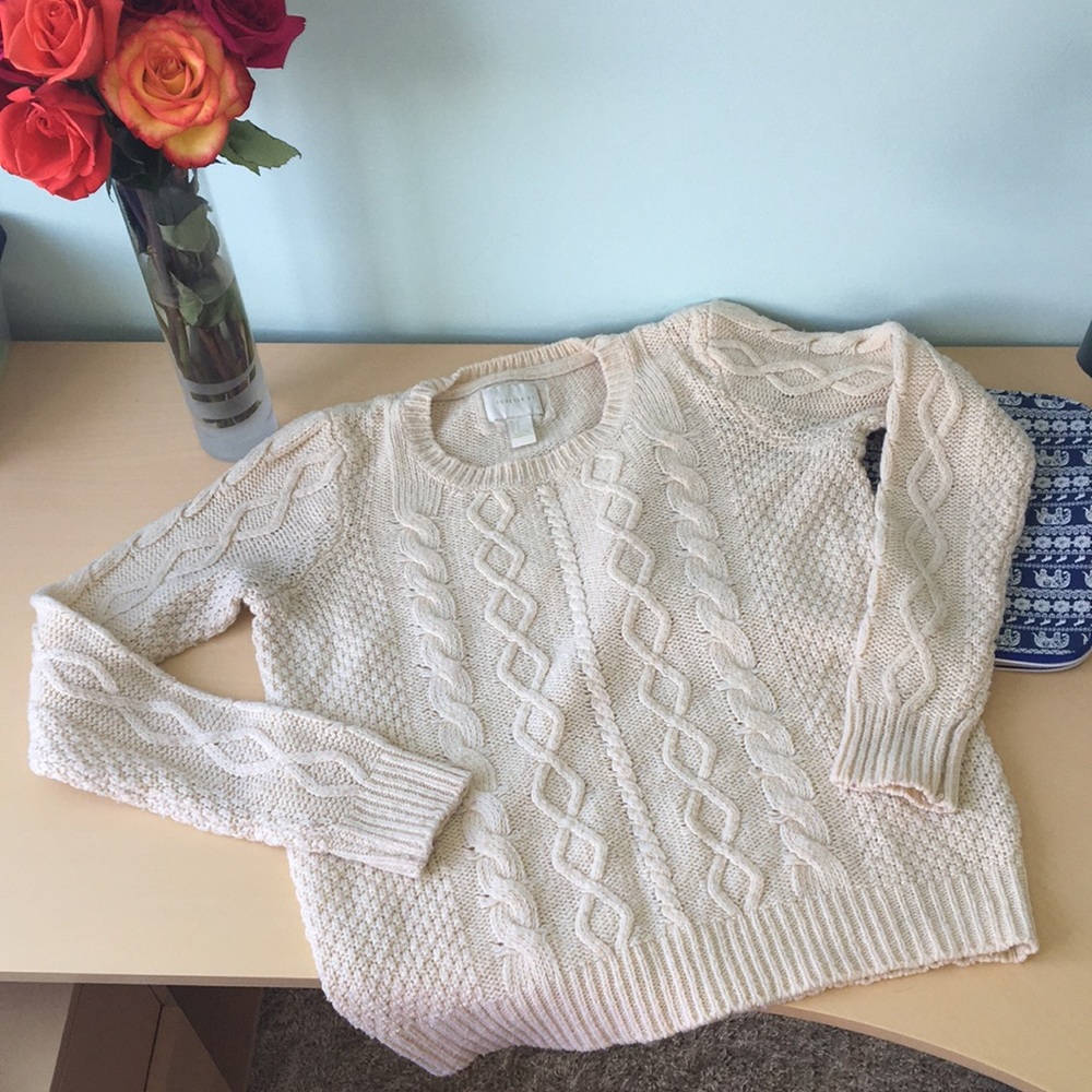 Forever 21 Cream Knit Sweater